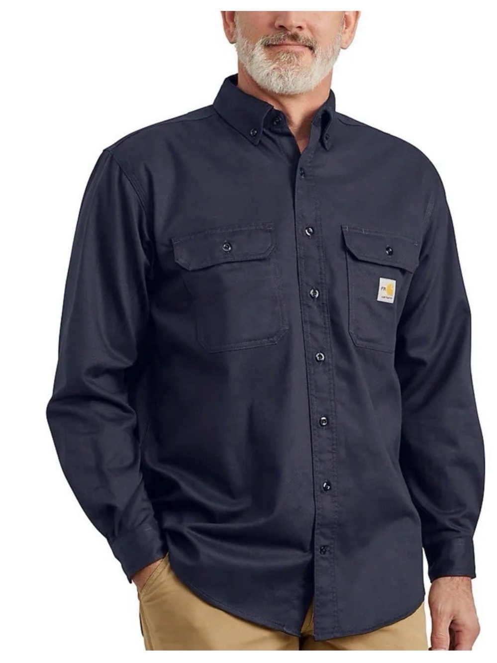 Carhartt Men's Navy Button-Down Work Shirt